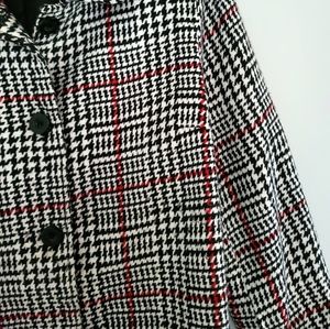 Koret Petite Houndstooth Plaid Button-Down Jacket Size S